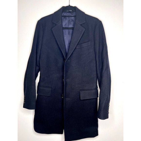 Retail $500 BONOBOS The Italian Wool Topcoat Tuxedo in Navy /Black size EU 36 R - Picture 4 of 12